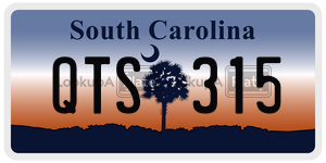 QTS315  license plate in SC
