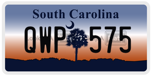 QWP575  license plate in SC
