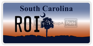 R0I license plate in South Carolina