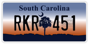 RKR451 license plate in South Carolina