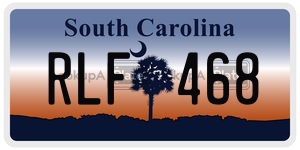 RLF468 license plate in South Carolina