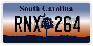 RNX264 license plate in South Carolina