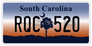 RQC520  license plate in SC