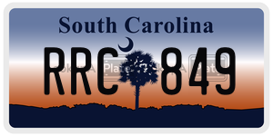 RRC849 license plate in South Carolina