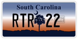 RTR22  license plate in SC