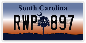 RWP897 license plate in South Carolina