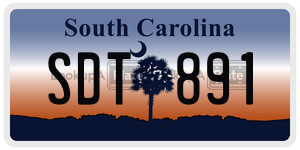 SDT891  license plate in SC