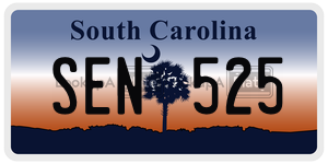 SEN525 license plate in South Carolina