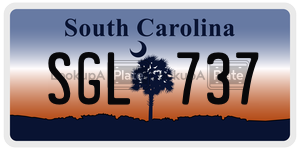 SGL737 license plate in South Carolina
