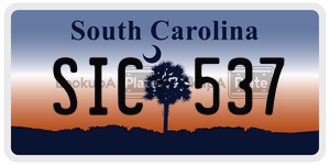 SIC537 license plate in South Carolina