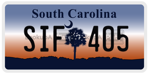 SIF405  license plate in SC