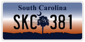 SKC381  license plate in SC