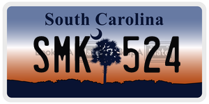 SMK524  license plate in SC