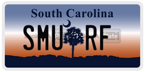 SMURF license plate in South Carolina