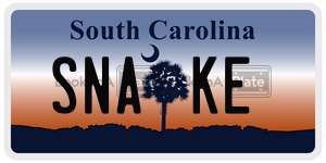 SNAKE license plate in South Carolina