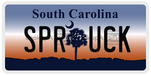 SPRUCK license plate in South Carolina