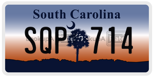 SQP714 license plate in South Carolina