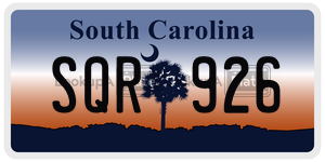 SQR926  license plate in SC
