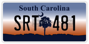 SRT481  license plate in SC