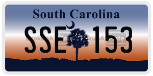 SSE153  license plate in SC