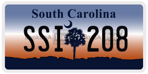 SSI208 license plate in South Carolina