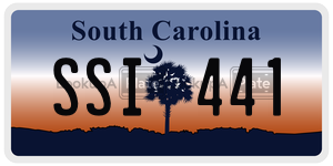 SSI441 license plate in South Carolina