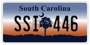 SSI446 license plate in South Carolina