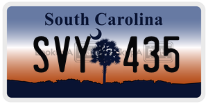 SVY435 license plate in South Carolina