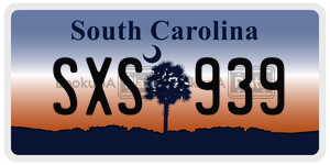 SXS939  license plate in SC