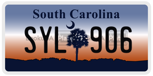 SYL906 license plate in South Carolina