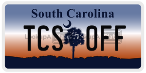 TCS0FF  license plate in SC
