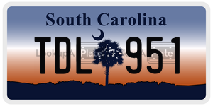 TDL951 license plate in South Carolina