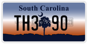 TH390  license plate in SC