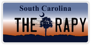 THERAPY license plate in South Carolina