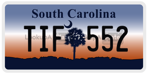 TIF552 license plate in South Carolina