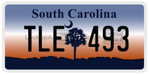 TLE493 license plate in South Carolina