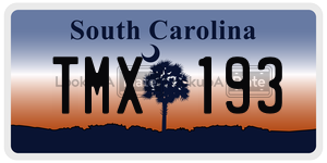 TMX193 license plate in South Carolina