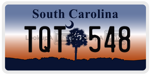 TQT548  license plate in SC