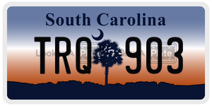 TRQ903  license plate in SC