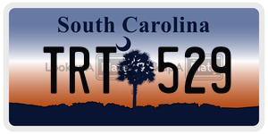 TRT529 license plate in South Carolina
