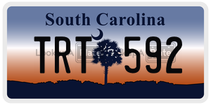 TRT592 license plate in South Carolina