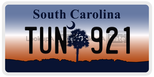 TUN921  license plate in SC