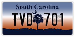 TVD701  license plate in SC