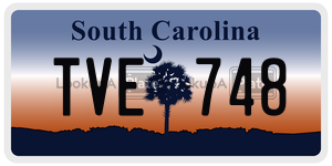 TVE748  license plate in SC