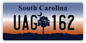 UAG162  license plate in SC
