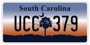 UCC379  license plate in SC