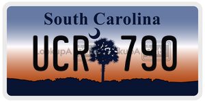 UCR790  license plate in SC