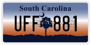 UFF881 license plate in South Carolina