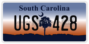 UGS428 license plate in South Carolina