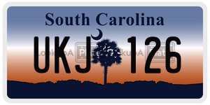 UKJ126 license plate in South Carolina